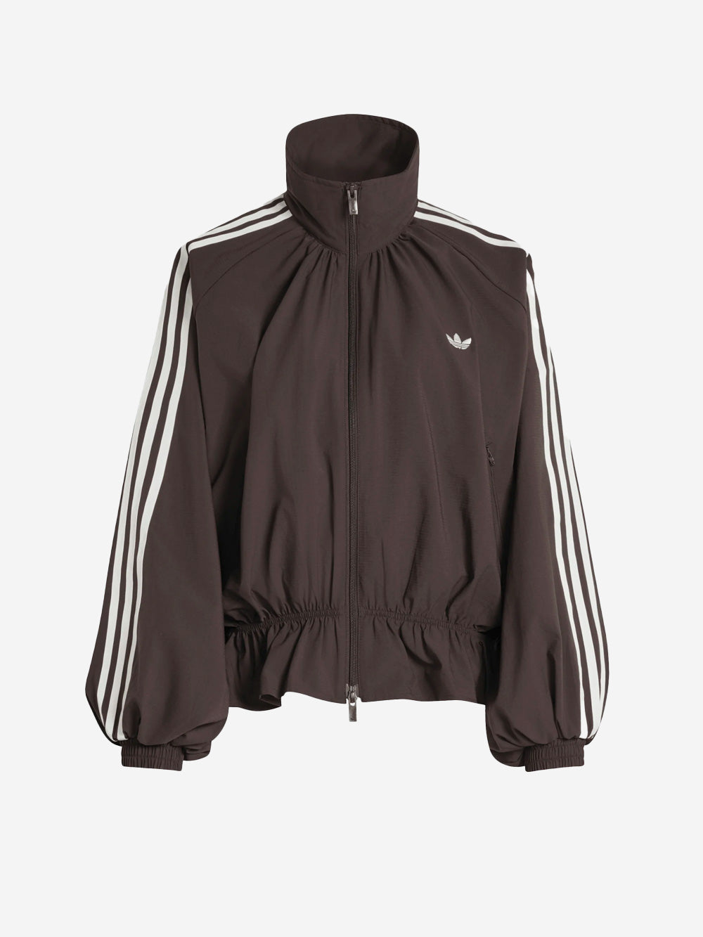 ADIDAS ORIGINALS Giacca oversize Blousy marrone con balze sull'orlo Marrone scuro Urbanstaroma