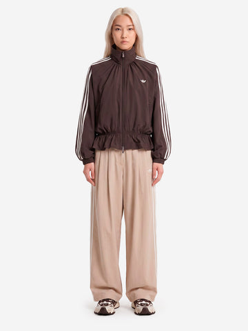 ADIDAS ORIGINALS Giacca oversize Blousy marrone con balze sull'orlo Marrone scuro