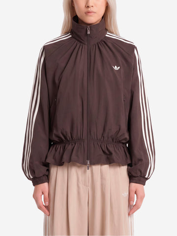 ADIDAS ORIGINALS Giacca oversize Blousy marrone con balze sull'orlo Marrone scuro