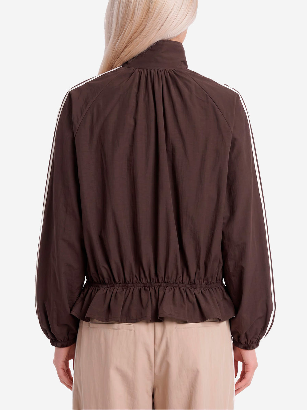 ADIDAS ORIGINALS Giacca oversize Blousy marrone con balze sull'orlo Marrone scuro Urbanstaroma