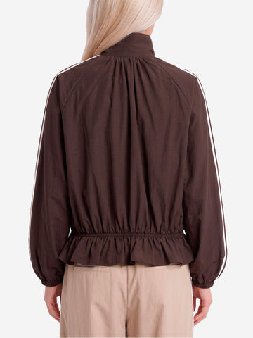 ADIDAS ORIGINALS Giacca oversize Blousy marrone con balze sull'orlo Marrone scuro