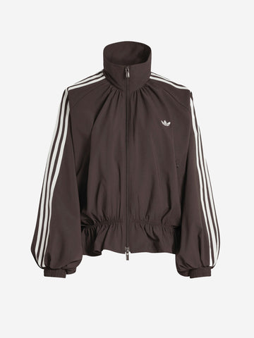 ADIDAS ORIGINALS Giacca oversize Blousy marrone con balze sull'orlo Marrone scuro