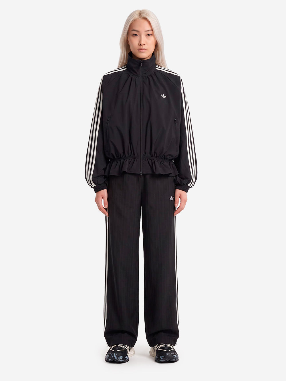ADIDAS ORIGINALS Giacca oversize Blousy nera con balze sull'orlo Nero Urbanstaroma