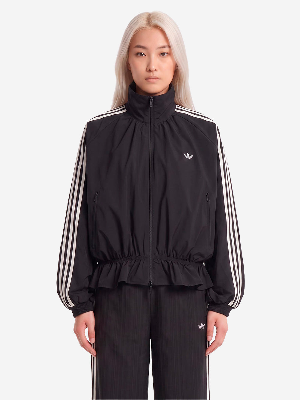 ADIDAS ORIGINALS Giacca oversize Blousy nera con balze sull'orlo Nero Urbanstaroma