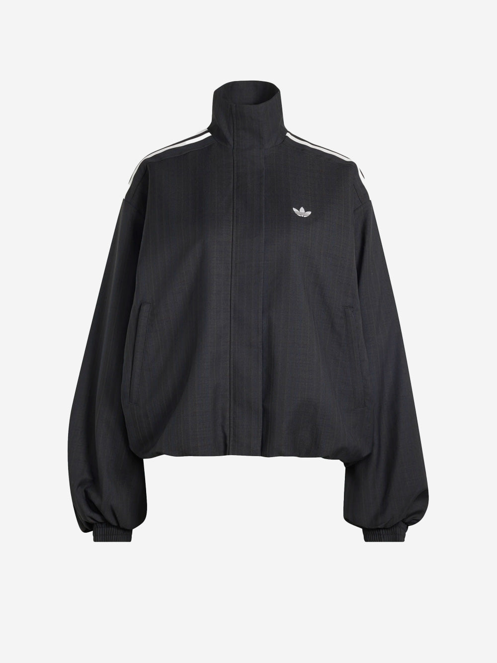 ADIDAS ORIGINALS Giacca a quadri oversize Blousy con balze sull'orlo Nero Urbanstaroma