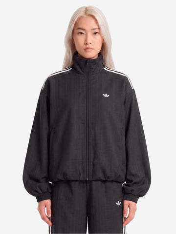 ADIDAS ORIGINALS Giacca a quadri oversize Blousy con balze sull'orlo Nero