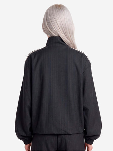 ADIDAS ORIGINALS Giacca a quadri oversize Blousy con balze sull'orlo Nero