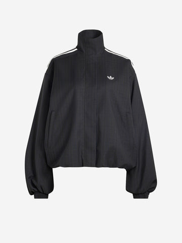 ADIDAS ORIGINALS Giacca a quadri oversize Blousy con balze sull'orlo Nero