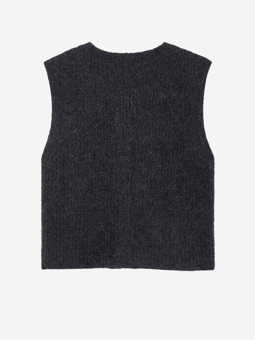 AMERICAN VINTAGE Gilet antracite in misto alpaca Grigio antracite
