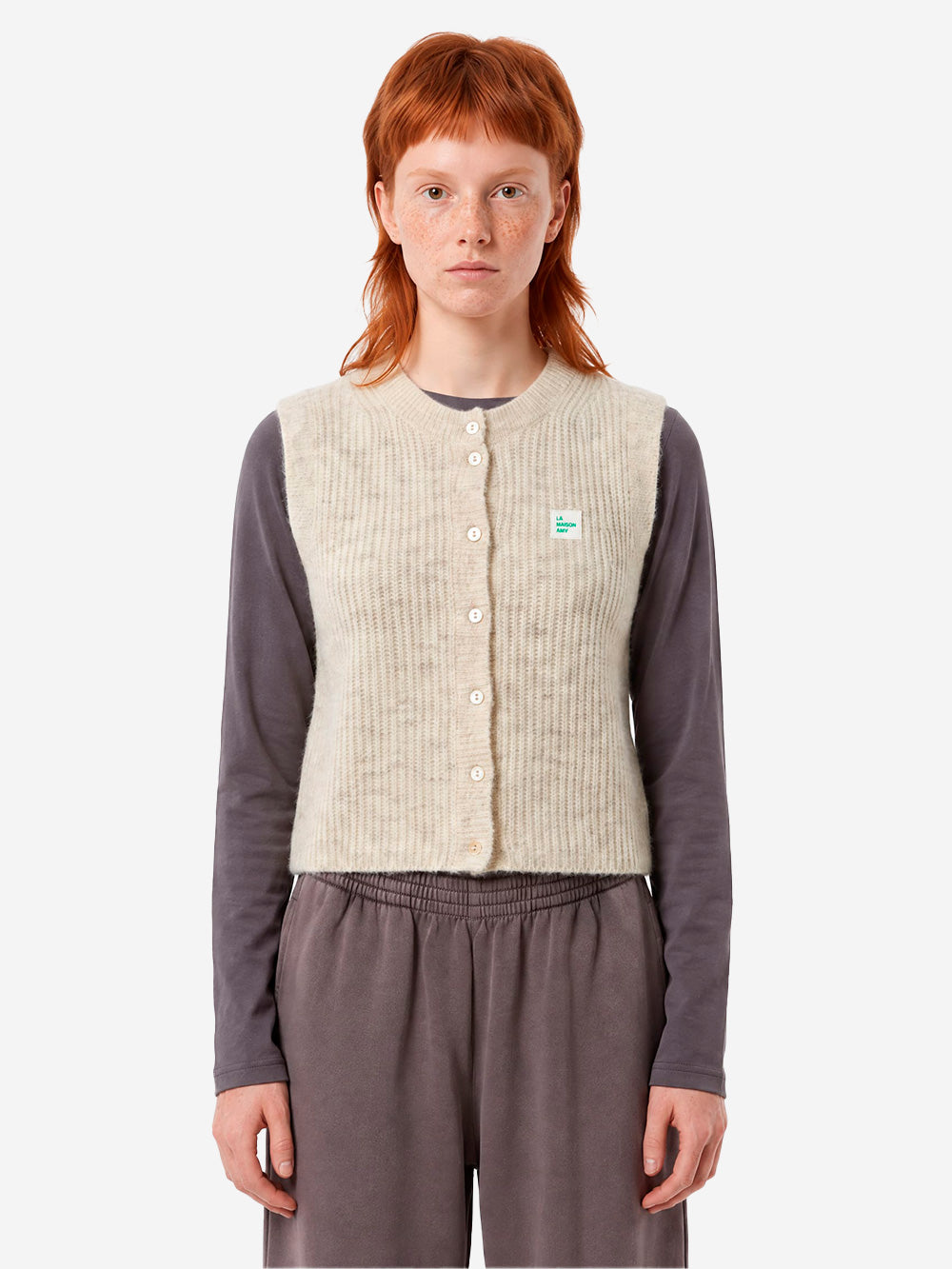 AMERICAN VINTAGE Gilet in misto alpaca Beige Urbanstaroma