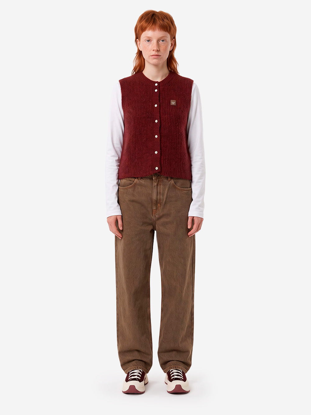 AMERICAN VINTAGE Gilet in misto alpaca Prugna Urbanstaroma