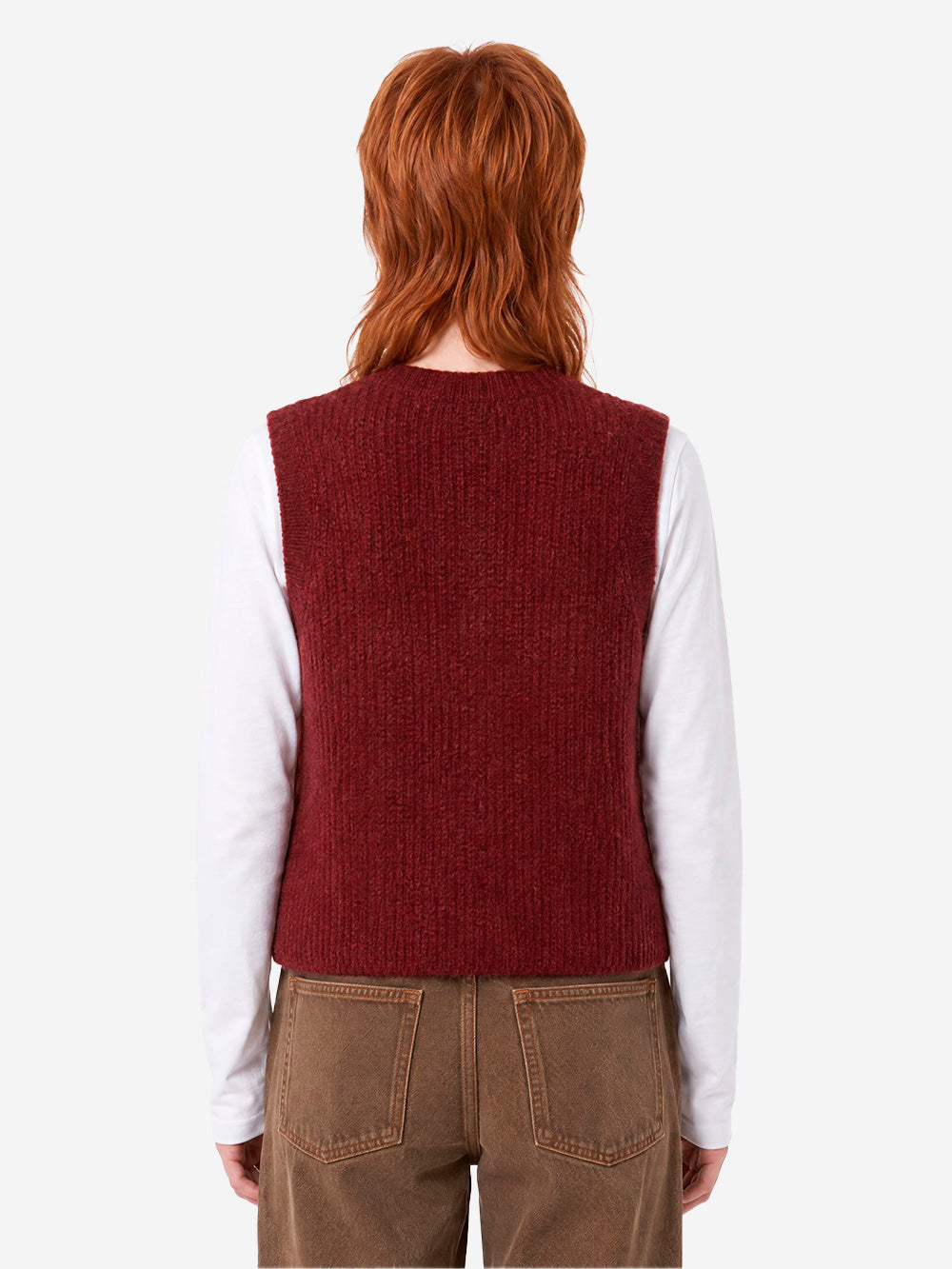 AMERICAN VINTAGE Gilet in misto alpaca Prugna Urbanstaroma