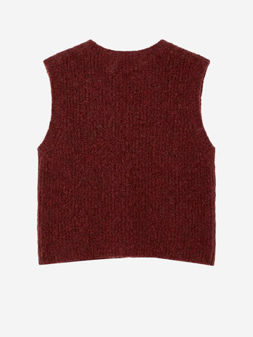 AMERICAN VINTAGE Gilet in misto alpaca Prugna