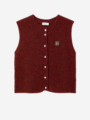 AMERICAN VINTAGE Gilet in misto alpaca Prugna