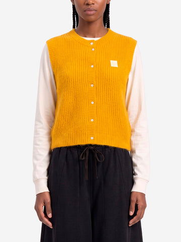 AMERICAN VINTAGE Gilet in misto alpaca giallo Senape