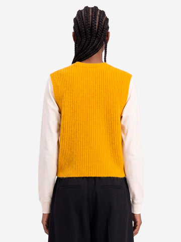AMERICAN VINTAGE Gilet in misto alpaca giallo Senape