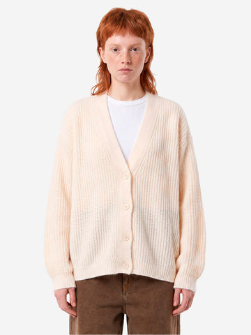 AMERICAN VINTAGE Cardigan in misto alpaca panna con scollo a V Panna