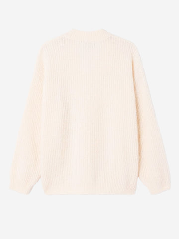 AMERICAN VINTAGE Cardigan in misto alpaca panna con scollo a V Panna