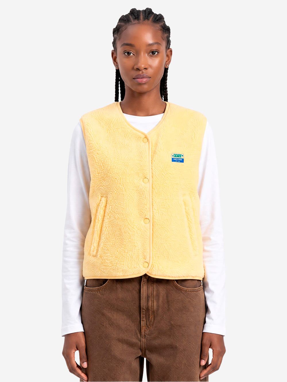 AMERICAN VINTAGE Gilet ampio giallo in pile Giallo Urbanstaroma