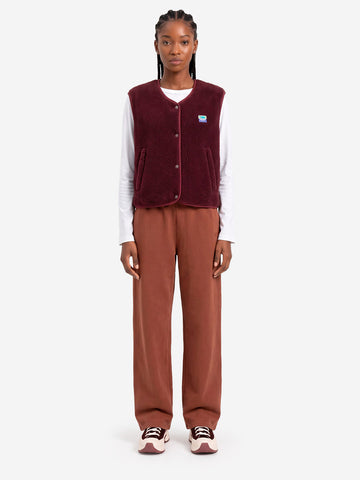 AMERICAN VINTAGE Gilet ampio bordeaux in pile Bordeau