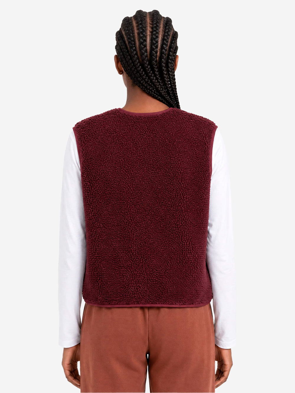 AMERICAN VINTAGE Gilet ampio bordeaux in pile Bordeau Urbanstaroma