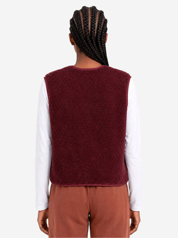 AMERICAN VINTAGE Gilet ampio bordeaux in pile Bordeau