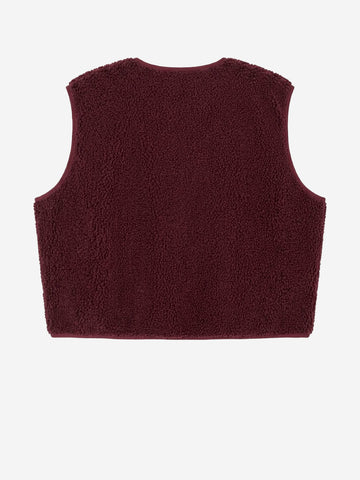 AMERICAN VINTAGE Gilet ampio bordeaux in pile Bordeau