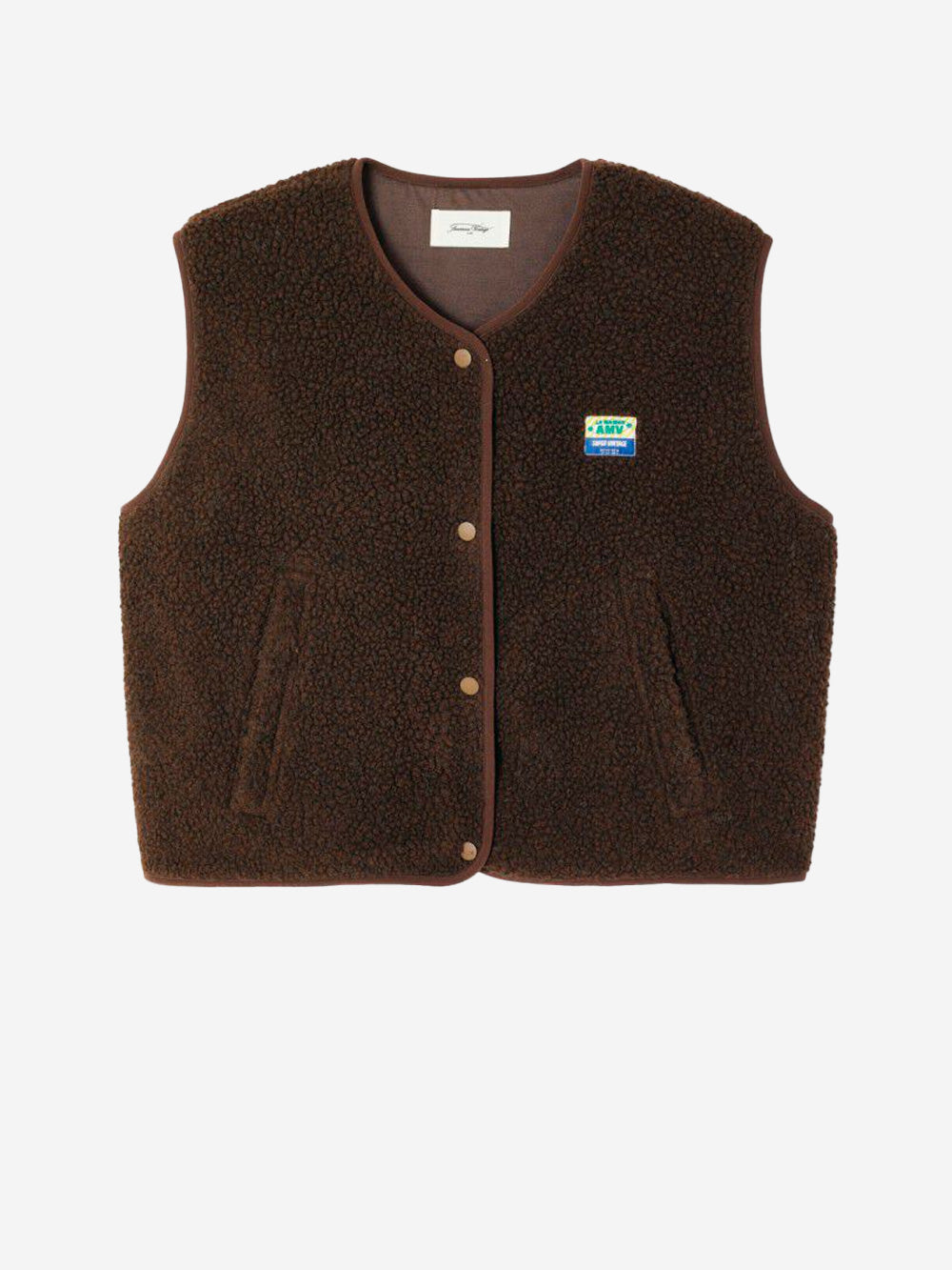 AMERICAN VINTAGE Gilet ampio marrone in pile Marrone Urbanstaroma