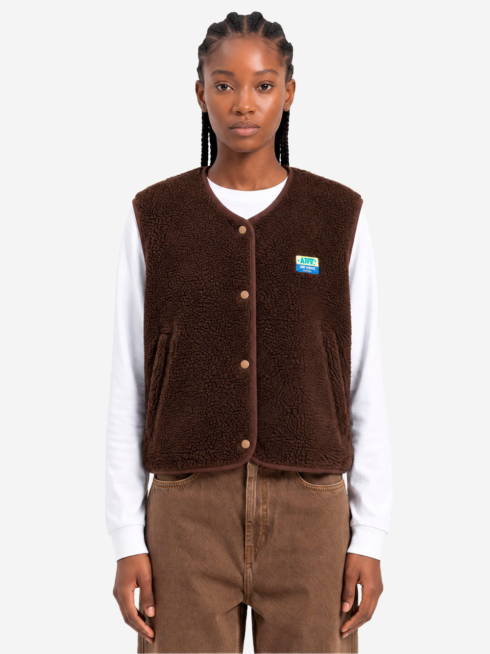 AMERICAN VINTAGE Gilet ampio marrone in pile Marrone Urbanstaroma