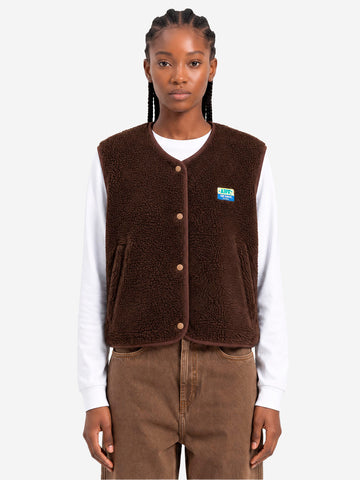 AMERICAN VINTAGE Gilet ampio marrone in pile Marrone