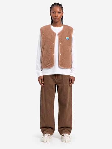 AMERICAN VINTAGE Gilet ampio marrone noce in pile Beige