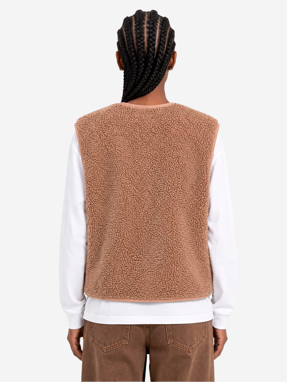 AMERICAN VINTAGE Gilet ampio marrone noce in pile Beige Urbanstaroma