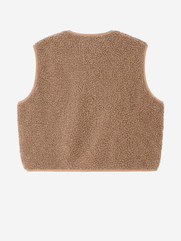 AMERICAN VINTAGE Gilet ampio marrone noce in pile Beige