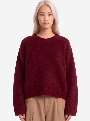 AMERICAN VINTAGE Maglione bordeaux in misto lana con collo rotondo Bordeau