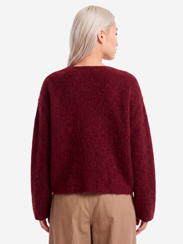 AMERICAN VINTAGE Maglione bordeaux in misto lana con collo rotondo Bordeau