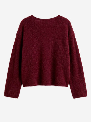 AMERICAN VINTAGE Maglione bordeaux in misto lana con collo rotondo Bordeau