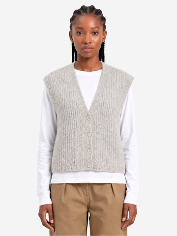 AMERICAN VINTAGE Gilet grigio in misto alpaca con scollo a V Grigio