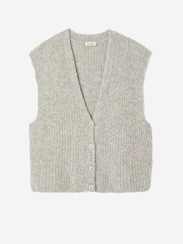 AMERICAN VINTAGE Gilet grigio in misto alpaca con scollo a V Grigio