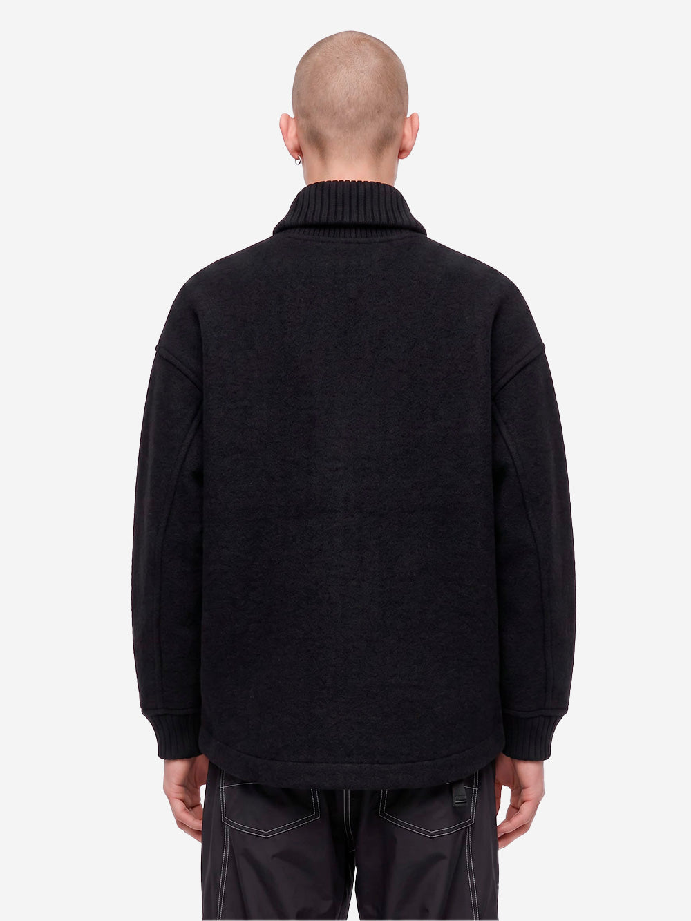 AND WANDER Giacca Lunga Wool Shaggy Nero Urbanstaroma