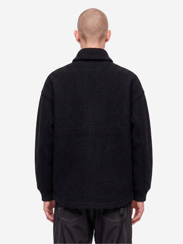 AND WANDER Giacca Lunga Wool Shaggy Nero
