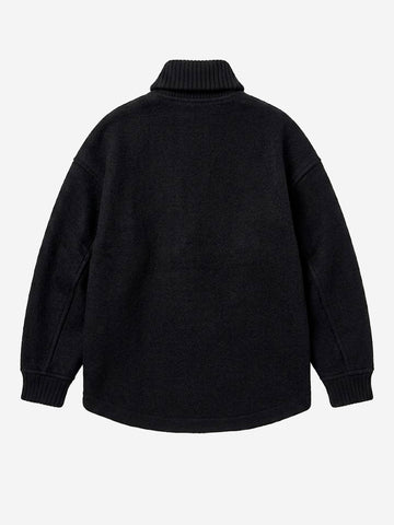 AND WANDER Giacca Lunga Wool Shaggy Nero