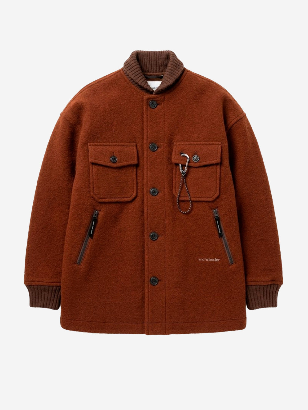 AND WANDER Giacca Lunga Wool Shaggy marrone Marrone Urbanstaroma