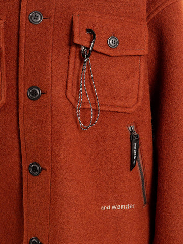 AND WANDER Giacca Lunga Wool Shaggy marrone Marrone
