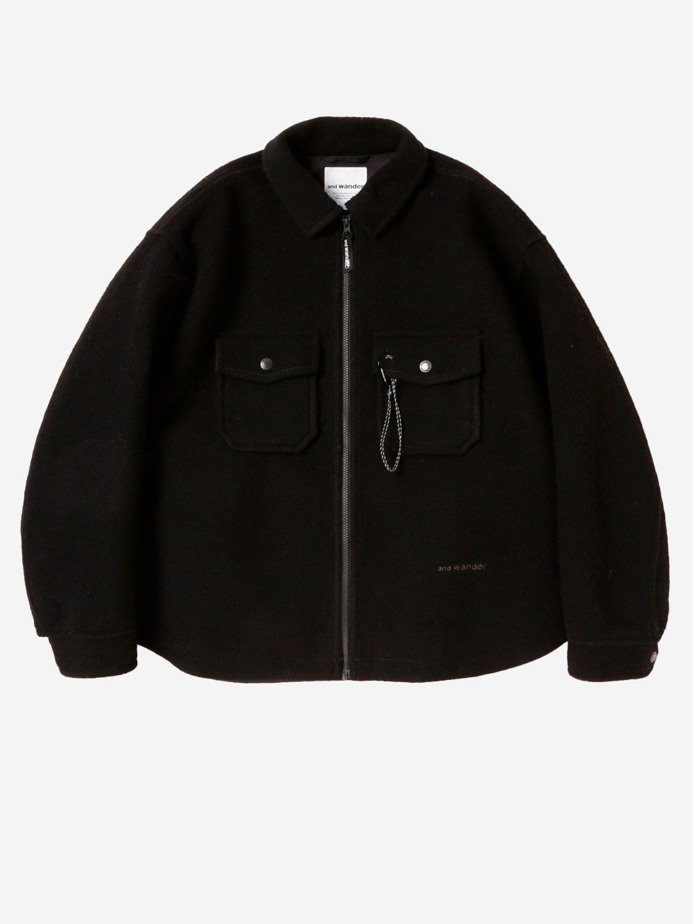 AND WANDER Giacca in misto lana 041 con zip Nero Urbanstaroma