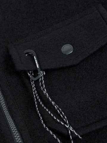 AND WANDER Giacca in misto lana 041 con zip Nero