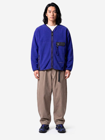 AND WANDER Cardigan in Fleece di lana blu Royal