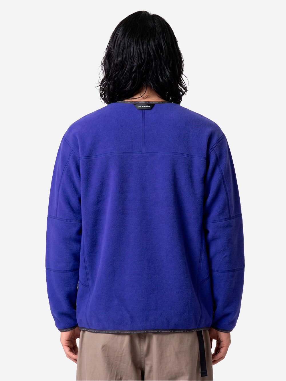 AND WANDER Cardigan in Fleece di lana blu Royal Urbanstaroma