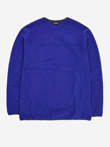 AND WANDER Cardigan in Fleece di lana blu Royal