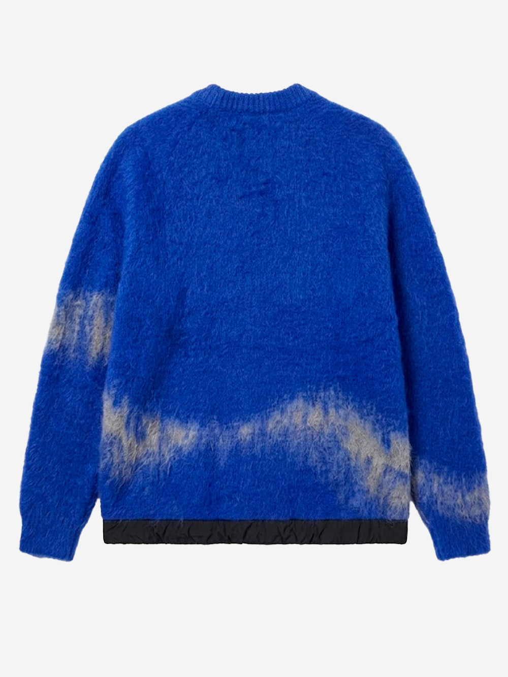 AND WANDER Maglione blu shaggy in misto mohair con jacquard Royal Urbanstaroma