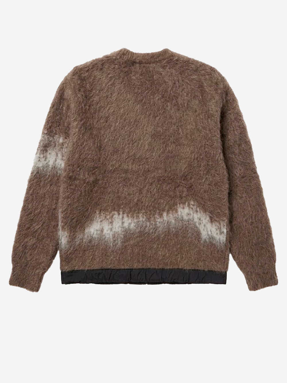 AND WANDER Maglione marrone shaggy in misto mohair con jacquard Marrone Urbanstaroma